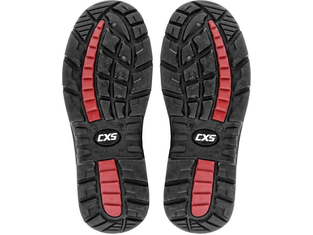 Ankle footwear CXS WORK KALE O1: Ankle leather footwear with covered rubber spring. Material: upper made of 2 - 2,2 mm quality cow suede leather, covered rubber spring for quick r…