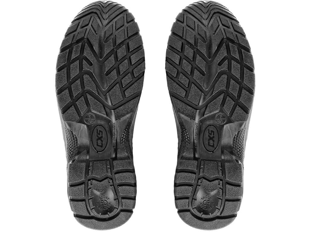 Ankle footwear CXS STONE APATIT O2: Ankle footwear, leather, without steel toe cap, reflective accessories. Material: 1,6 - 1,8 mm cow hydrophobic split embossed leather upper, Ca…