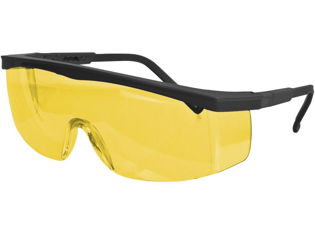Spectacles CXS KID: Protective spectacles with yellow polycarbonate lenses. The user can utilize their adjustable side length along with an adjustable lens angle. The lenses provi…