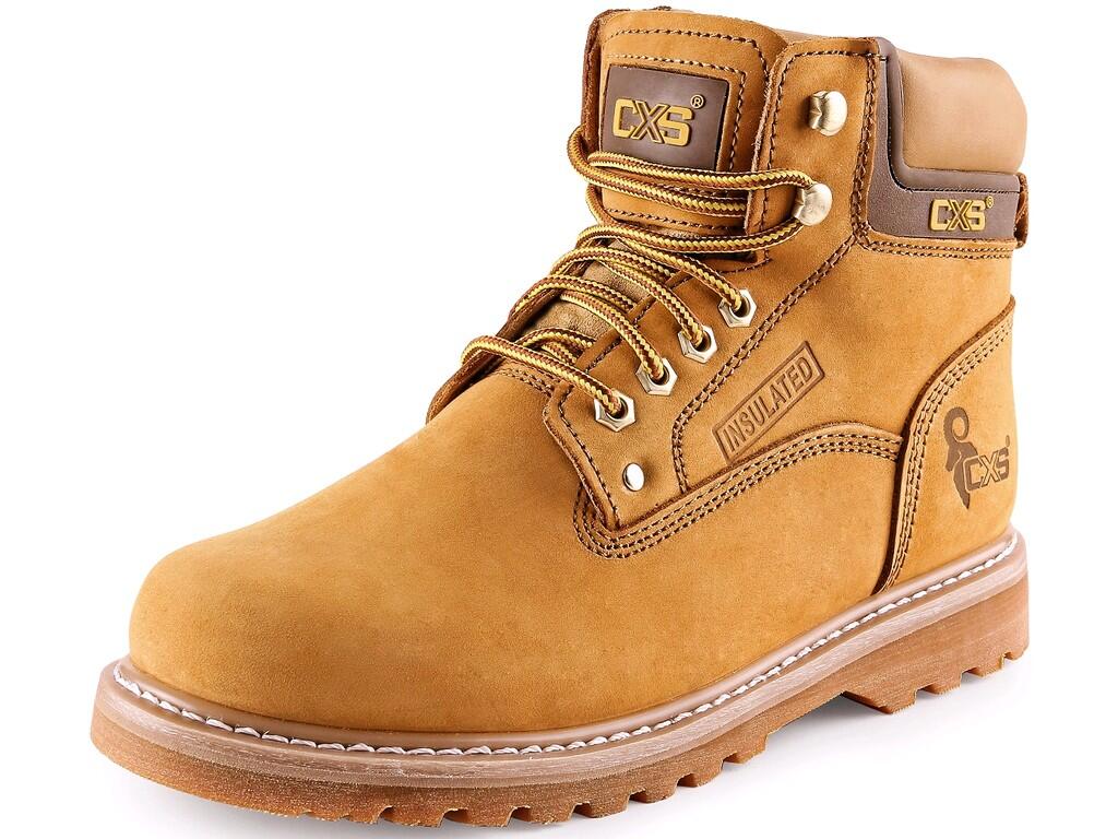 Ankle footwear CXS ROAD AVERS: Ankle working footwear, leather without steel toe cap. Material: upper made of 1,6 - 1,8 mm oil tanned Crazy horse leather, unique Goodyear welted c…