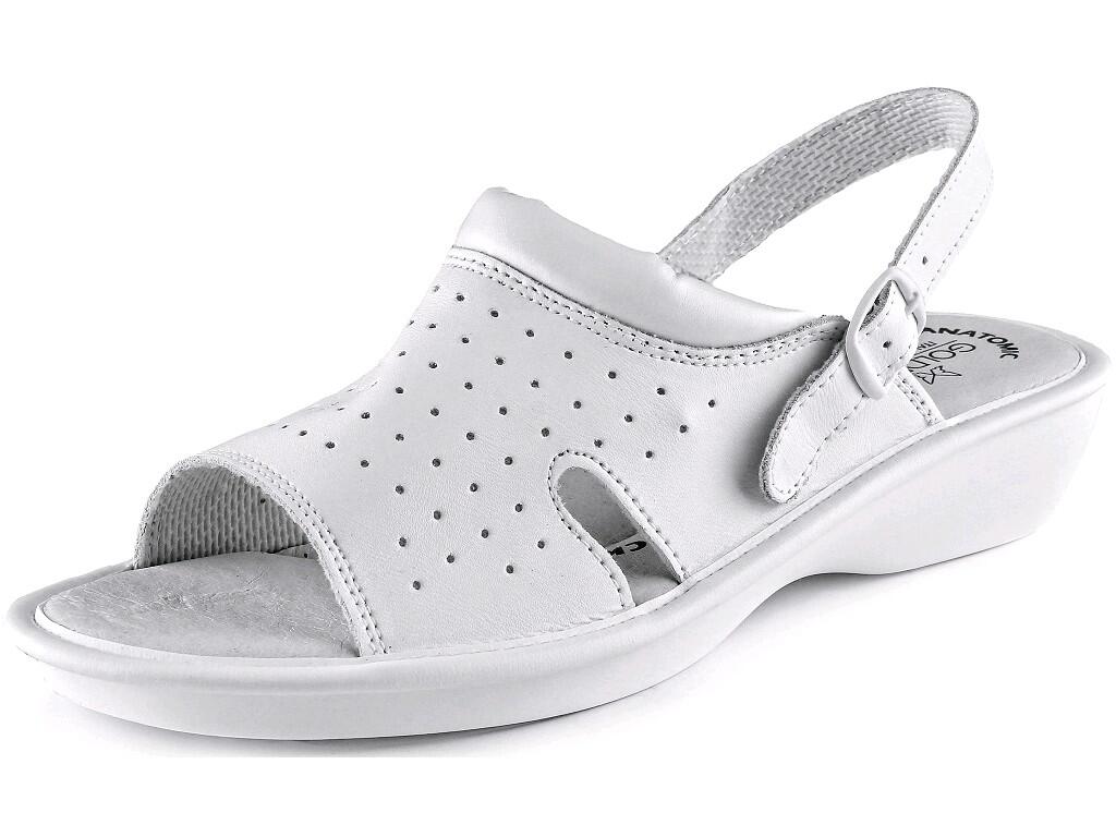 Sandals LIME: Sandal, ladies ́, leather, perforated with heel band. Material: natural leather upper, formed anatomic pig leather insole, PU outsole.