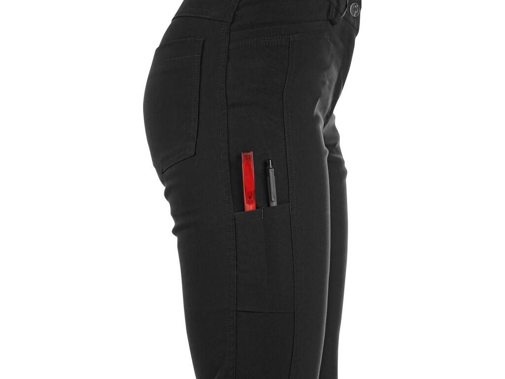 Trousers CXS ELEN: Ladies’ elastic trousers, waist with belt loops, 2 front and 2 back pockets, small side pockets for pencils.