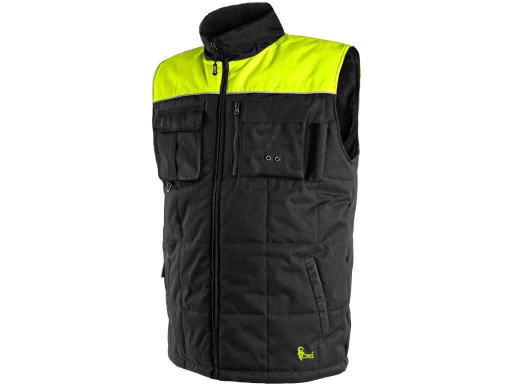 Vest CXS SEATTLE: Men’s padded vest, water-resistant with fleece collar, reflective stripes, zipper fastening, tightening on bottom part. Pockets: 2 bottom pockets with reflective…