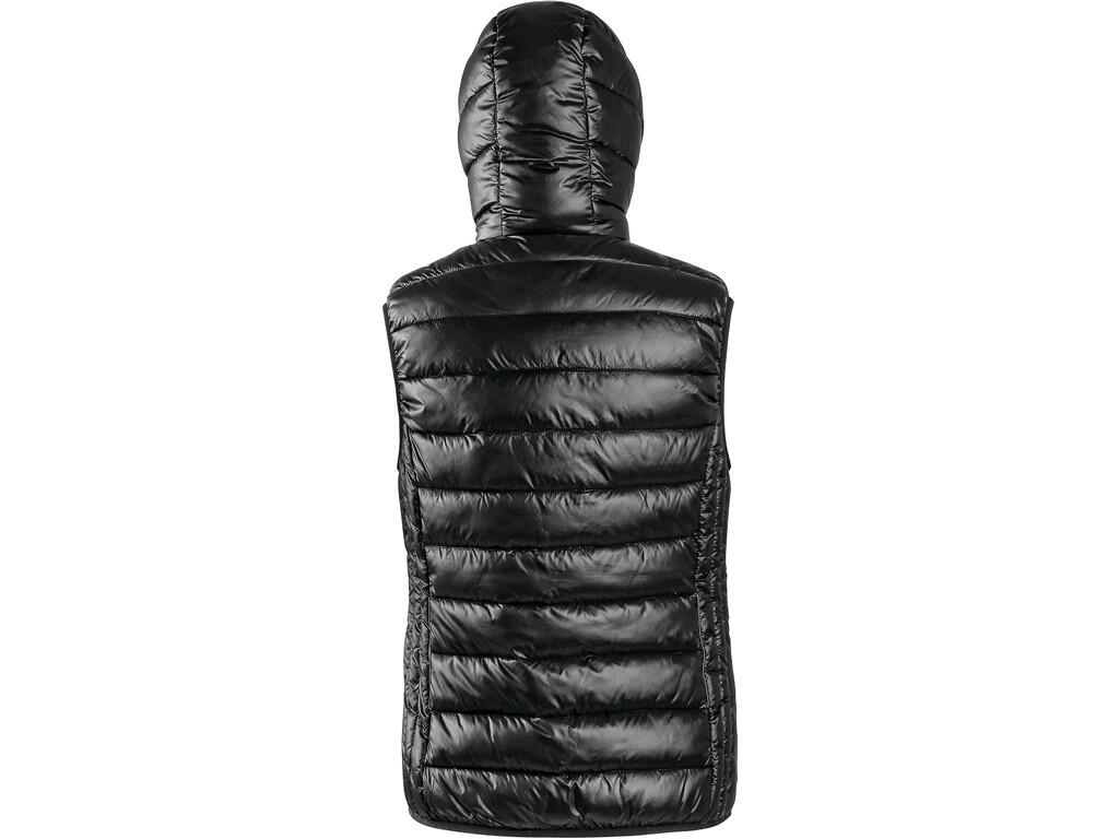 Vest CXS OMAK: Ladies’ padded vest with reflective accessories, fixed hood, 2 side zipper pockets, bottom to the elastic band.