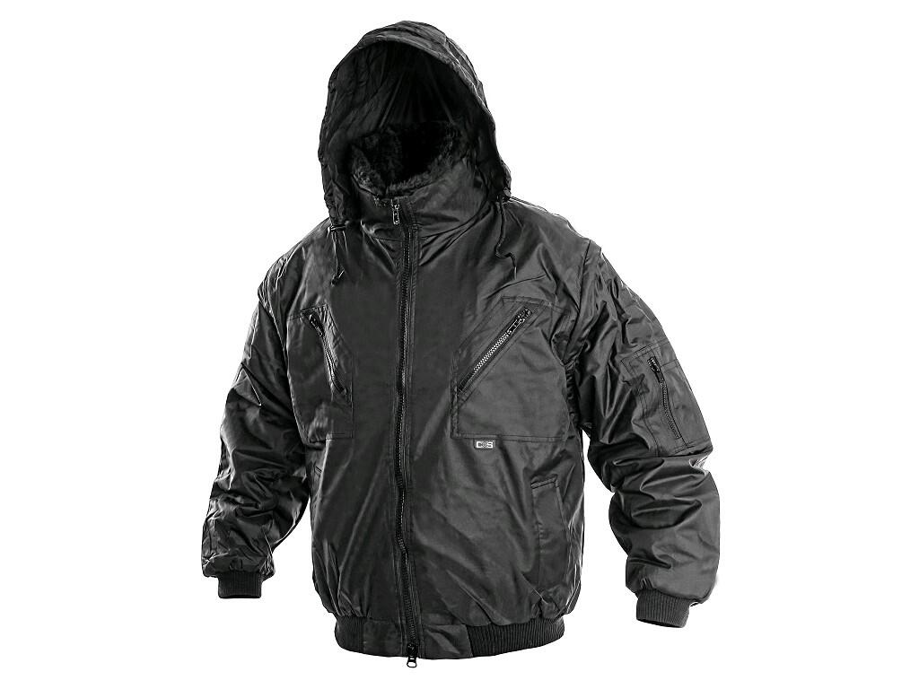 Jacket PILOT: Men ́s jacket 5 in 1, padded, water-resistant and windproof, hood in the collar, detachable sleeves, detachable collar and an inner fur liner, zipper pocket on the l…