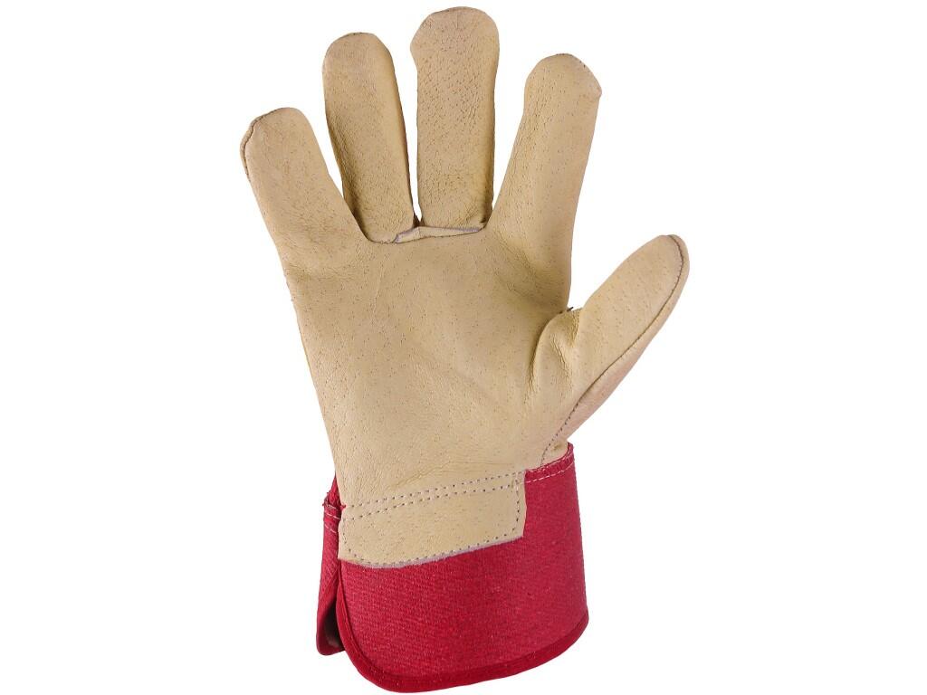 Gloves CXS BUDY: Combined quality gloves made from one piece of thick leather. Recommended application: logistics, light industry, construction, engineering.