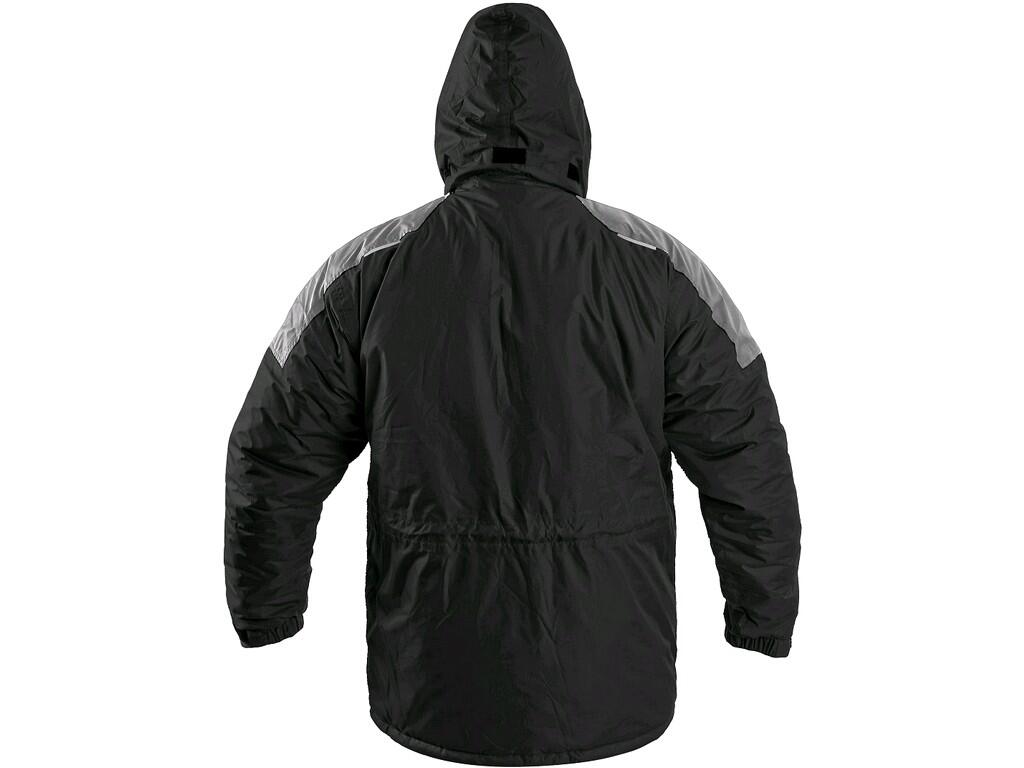 Jacket CXS FREMONT: Men’s padded jacket, water resistant and windproof, hood in collar, zipper covered by trimming, sleeves with regulated wristband, 2 chest flap pockets, 4 botto…