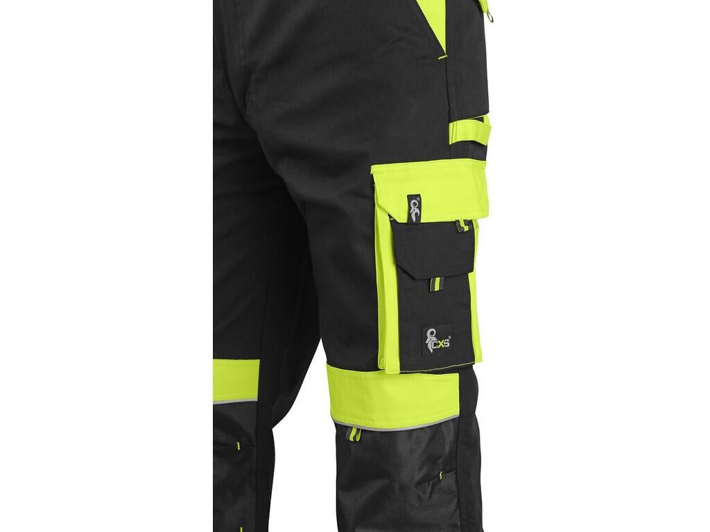 Trousers CXS SIRIUS BRIGHTON: Men’s working trousers, waist with belt loops and side elastic bands, front pockets, multifunctional pockets on both sides, knees reinforced by 600D…