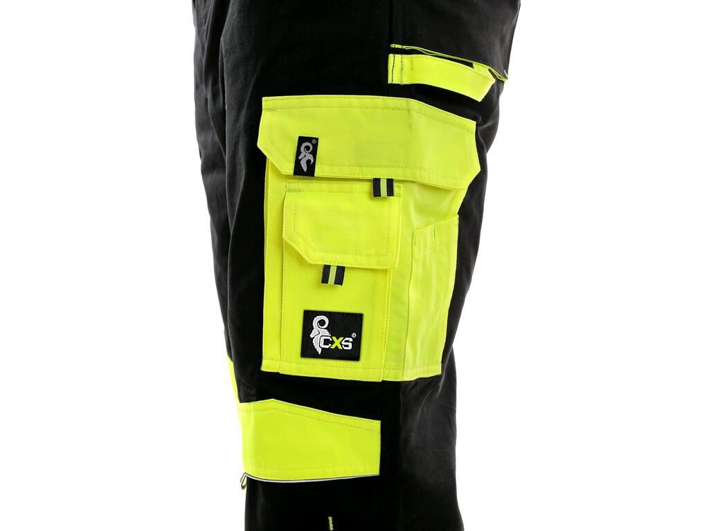 Bibpants CXS SIRIUS BRIGHTON: Men´s bibpants, reinforced knees with possibility to insert knee protectors, waist with belt loops, front pockets, multifunctional side pockets, back…