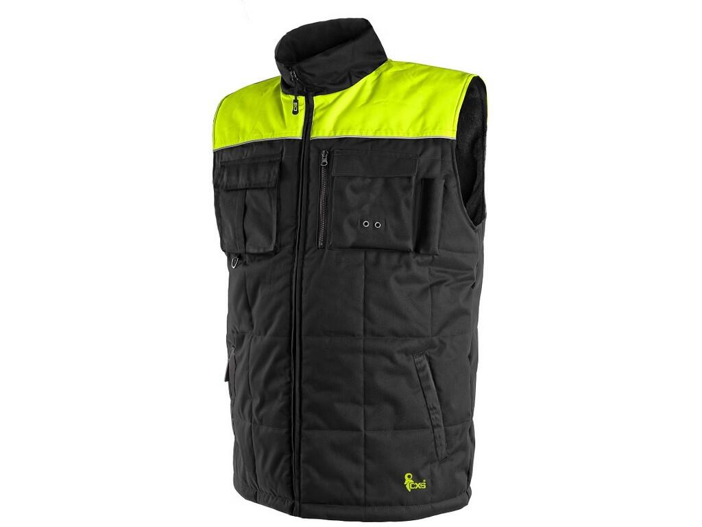 Vest CXS SEATTLE: Men’s padded vest, water-resistant with fleece collar, reflective stripes, zipper fastening, tightening on bottom part. Pockets: 2 bottom pockets with reflective…