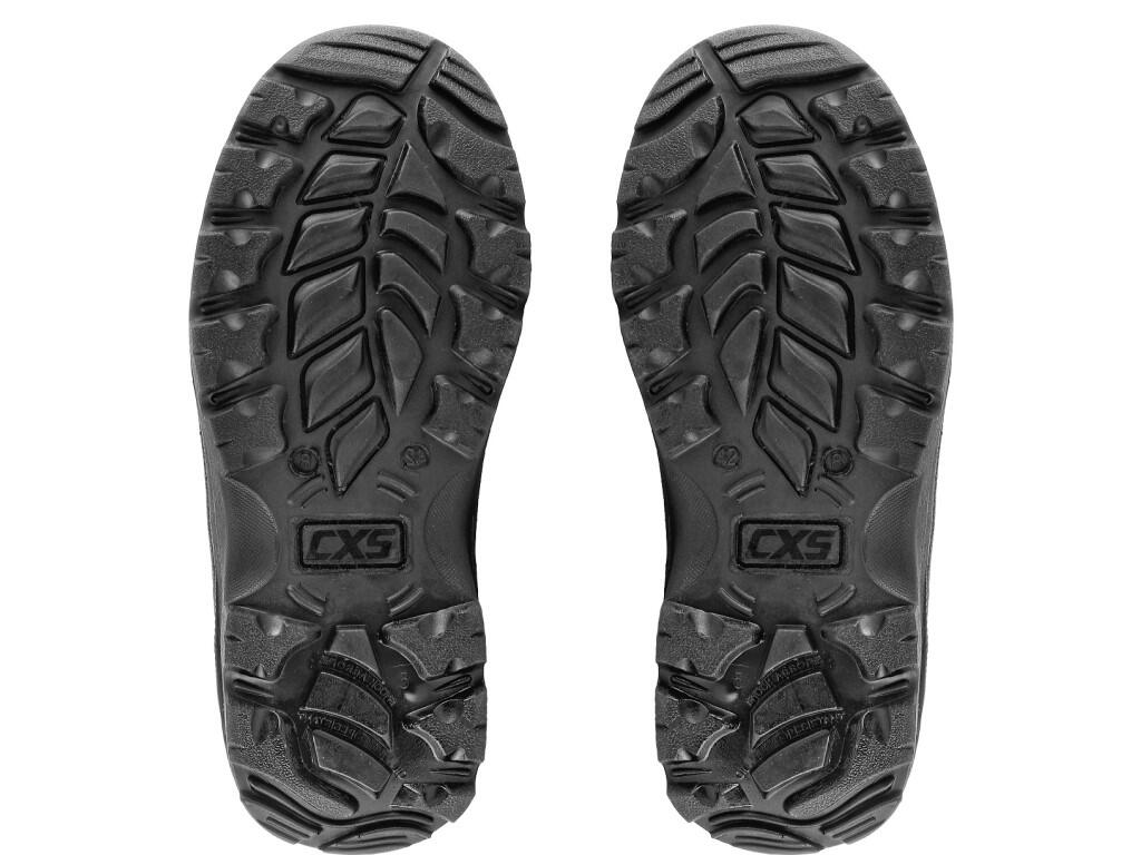 Low footwear CXS STONE PYRIT S3: Low footwear, leather with steel toe cap and insole. Material: 1,6 - 1,8 mm cow hydrophobic split embossed leather upper, Cambrelle lining, outsol…