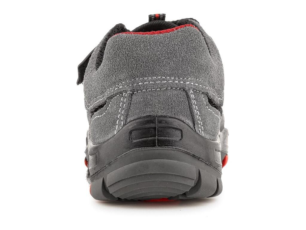 Sandal CXS ROCK PHYLLITE O1: Working sandal, leather, perforated, velcro fastening with PVC reflective strips. Material: upper made of 1,6 - 1,8 mm quality cow suede leather, meta…