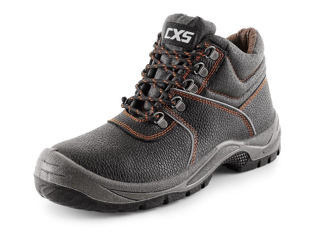 Ankle footwear CXS STONE APATIT O2: Ankle footwear, leather, without steel toe cap, reflective accessories. Material: 1,6 - 1,8 mm cow hydrophobic split embossed leather upper, Ca…