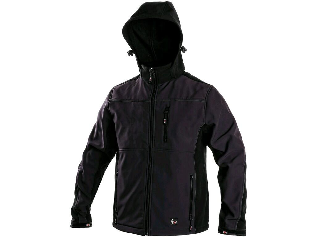 Jacket CXS FRANCISCO: Men’s softshell jacket with detachable hood, water-resistant and windproof, zipper fastening, underarm ventilation, sleeves with regulated wristband, chest z…