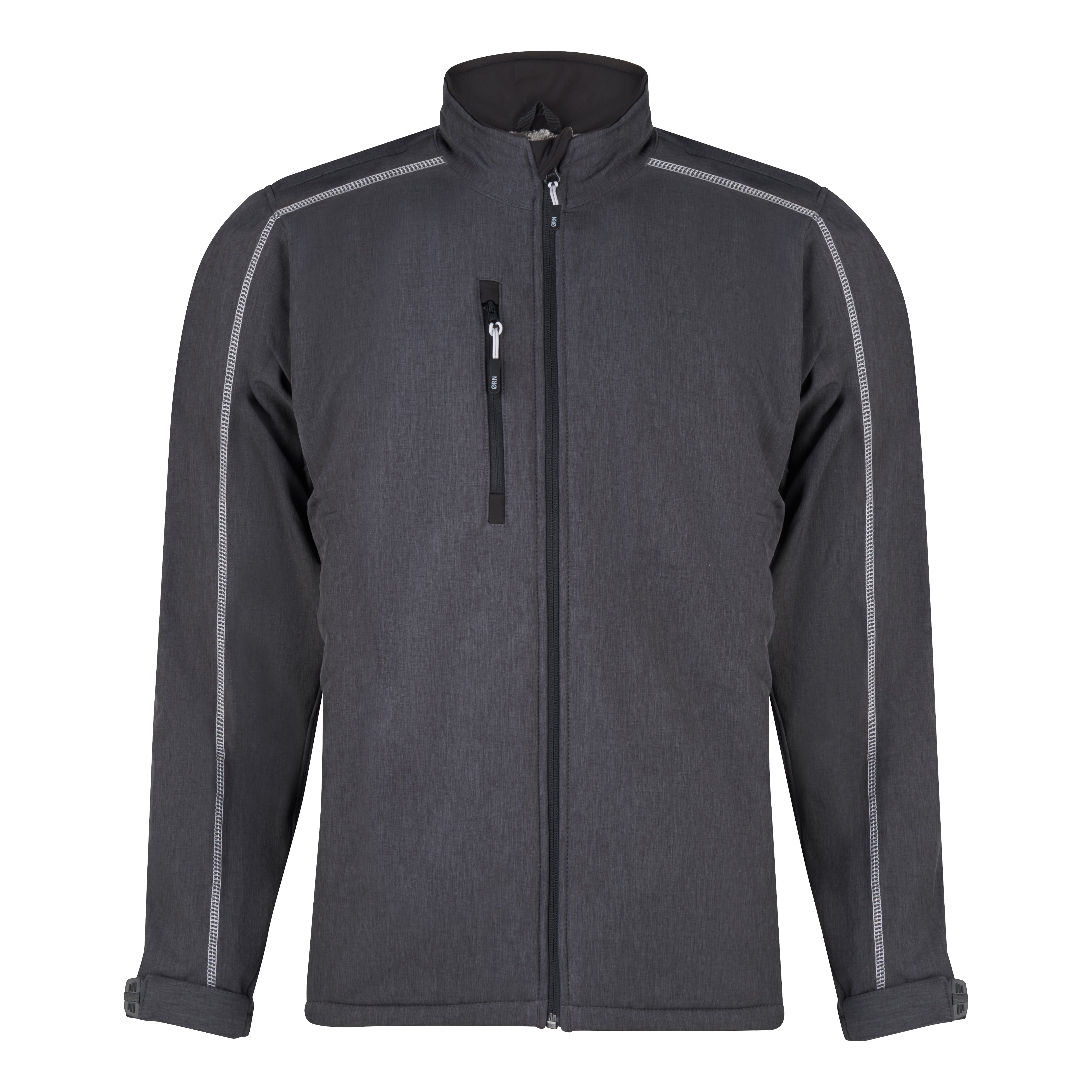 Crane Fur-Lined Softshell Charcoal Melange - Black Front