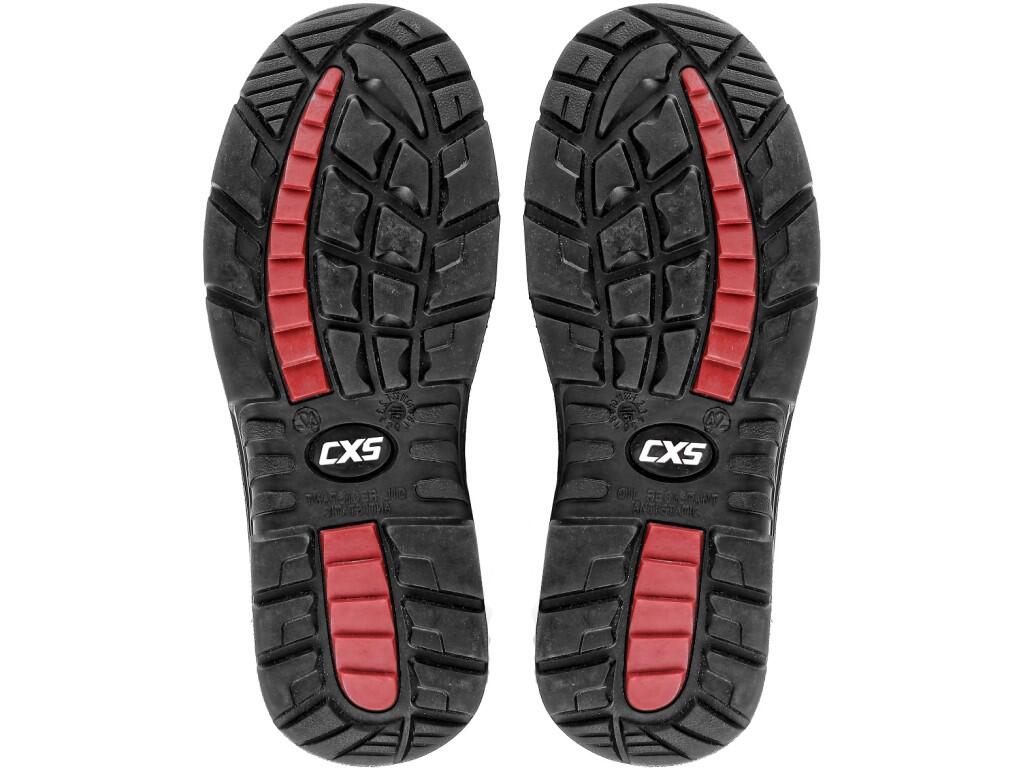 Ankle footwear CXS WORK DRAGO S1: Ankle footwear, leather with covered spring, material: quality thick embossed leather upper with steel toe cap, with covered flexible rubber spri…