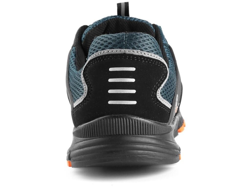 Low footwear CXS LAND EIVISSA S1: Safety low footwear with steel toe cap, reflective accessories. Material: upper made of 1,4 - 1,6 mm cow suede leather combined with breathable t…