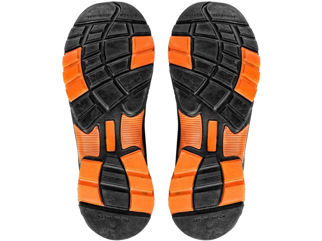 Low footwear CXS LAND EIVISSA S1: Safety low footwear with steel toe cap, reflective accessories. Material: upper made of 1,4 - 1,6 mm cow suede leather combined with breathable t…