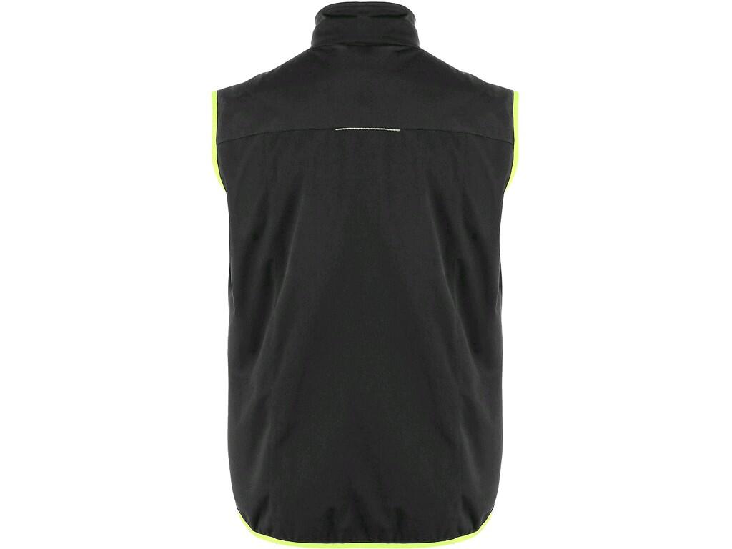 Vest CXS PASO: Lightweight softshell vest with reflective accessories, without TPU membrane, bottom to the elastic band, 3 outside zipper pockets and 3 inside pockets, contrast ye…