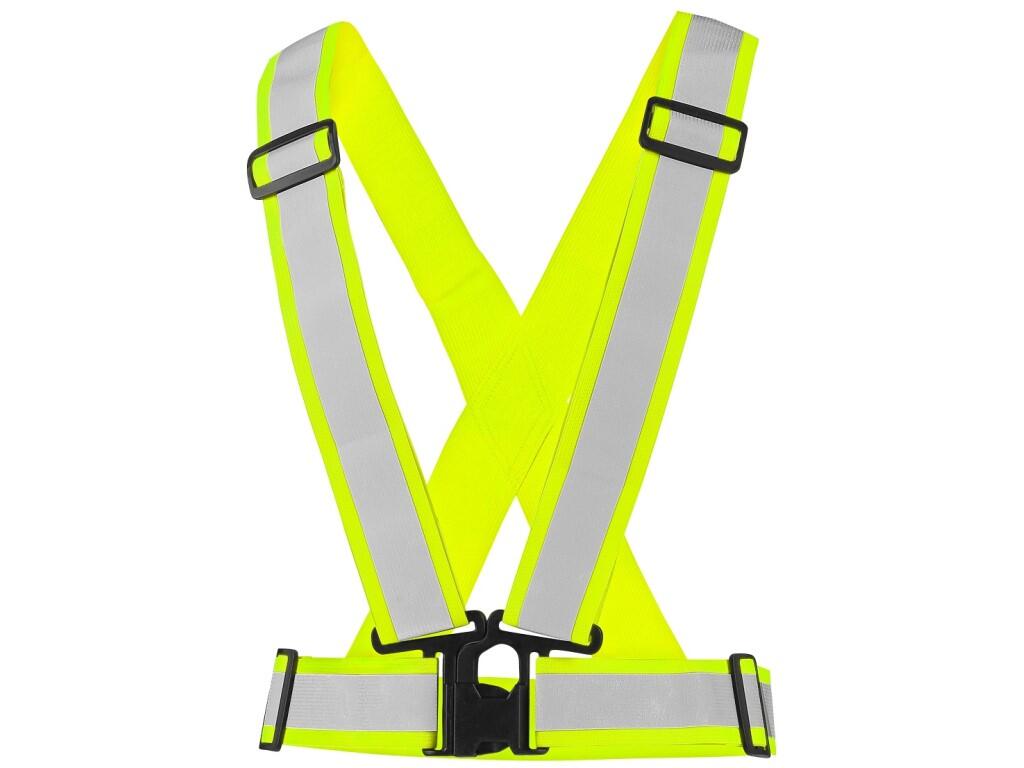 Reflective elastic CXS CROSS BELT: Elastic cross with reflective strips 3 cm wide. Retractable buckles allow individual adjustment of length and width. Fastening at the centre wit…