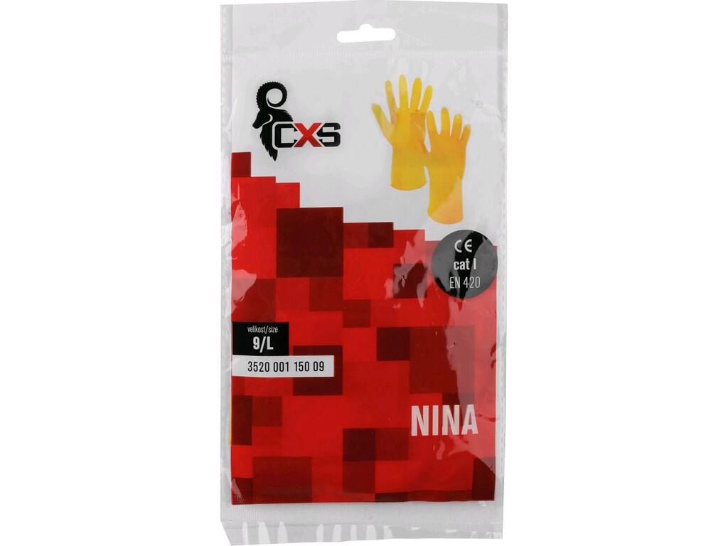 Gloves NINA: Fully coated gloves with cotton flock lining and embossed surface on fingers and palm. Recommended application: garden, cleaning, water supply and sanitation.