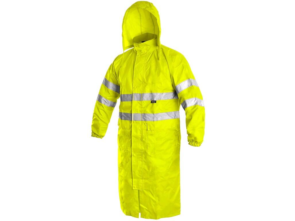 Coat BATH: High visible coat with reflective tapes, waterproof, taped seams, removable hood in collar, zipper fastening covered by trimming, raglan sleeves with rubber wristband,…