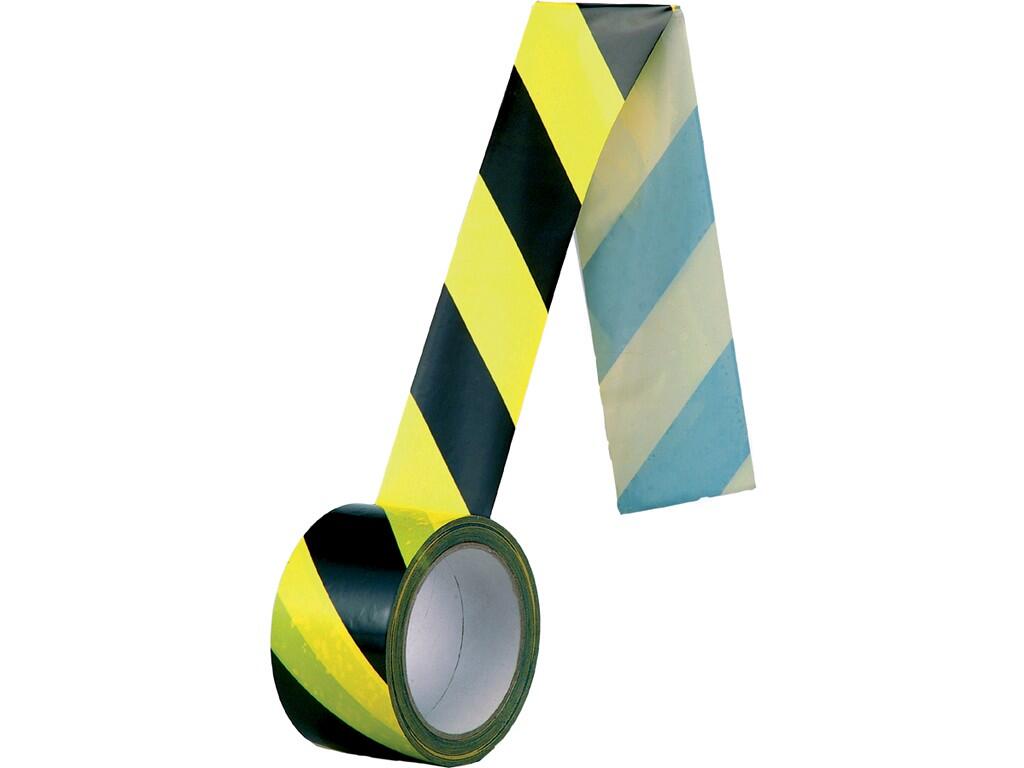 Self-adhesive tape: >Self ahesive left tape, lenght 66 m, for dangerous places marking- for inside applications. Thickness: 150 microns