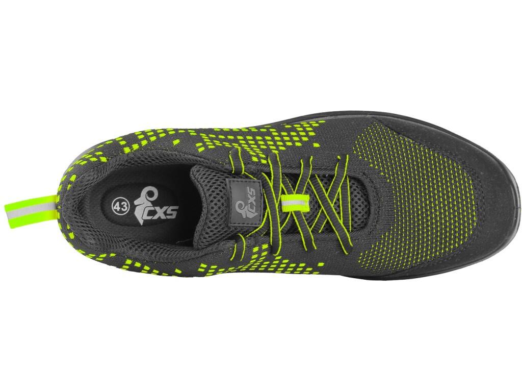 Low footwear CXS TEXLINE RAB S1: Low footwear, textile, reflective accessories. Material: 1,8 - 2,0 mm polyester upper washable up to 30°C, reinforced microfibre overcap, 3-layer…