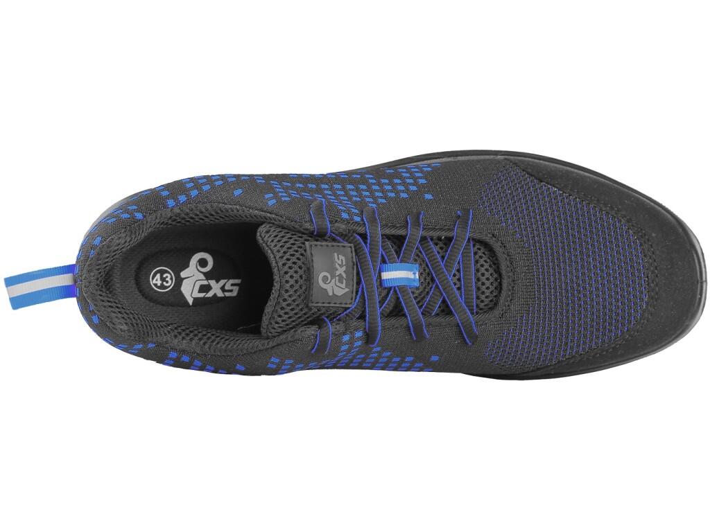 Low footwear CXS TEXLINE VIS S1: Low footwear, textile, reflective accessories. Material: 1,8 - 2,0 mm polyester upper washable up to 30°C, reinforced microfibre overcap, 3-layer…