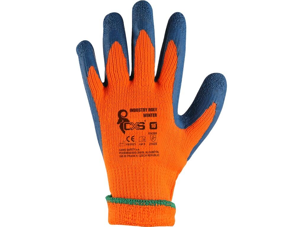 Gloves CXS INDUSTRY ROXY WINTER: Winter seamless gloves made of polyester knit, palm and fingers coated with latex with non-slippery finish for better grip and manipulation. Recom…