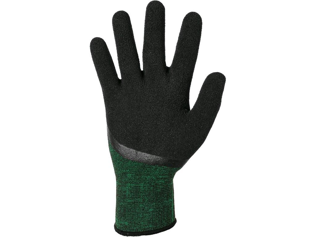 Gloves CXS OLAS: Seamless gloves made of soft mixed knit, 3/4 coated with latex foam, elastic cuff. Recommended application: logistics, warehouse, hobby, work with slippery object…