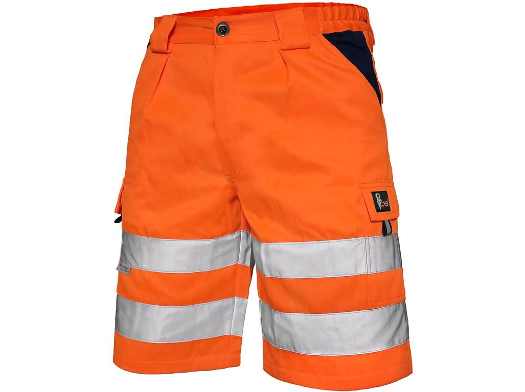 Shorts CXS NORWICH: Men ́s high visible shorts, waist with loops and side elastic band, 2 front pockets, 2 back flap pockets with velcro, 2 side flap pockets with velcro, the left…