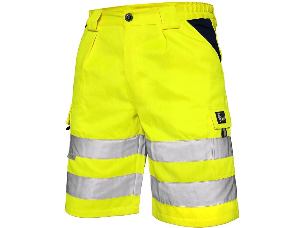 Shorts CXS NORWICH: Men ́s high visible shorts, waist with loops and side elastic band, 2 front pockets, 2 back flap pockets with velcro, 2 side flap pockets with velcro, the left…