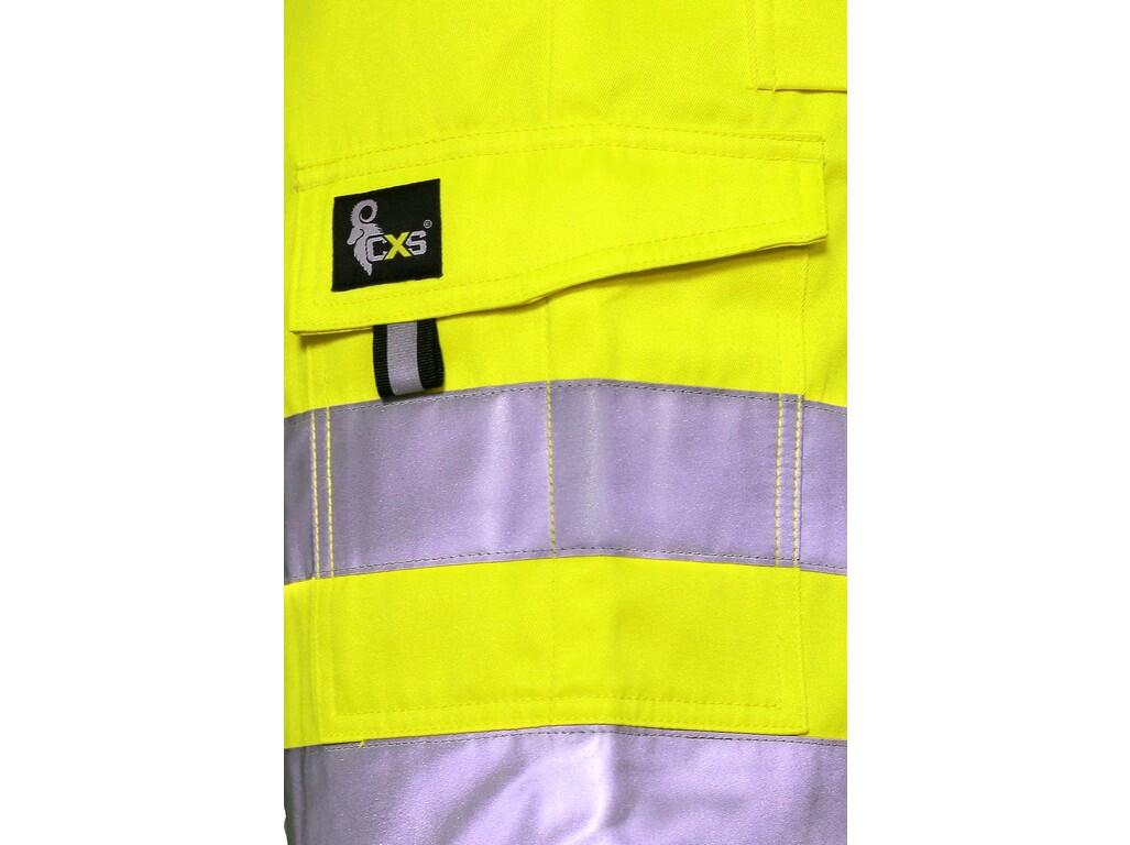 Shorts CXS NORWICH: Men ́s high visible shorts, waist with loops and side elastic band, 2 front pockets, 2 back flap pockets with velcro, 2 side flap pockets with velcro, the left…