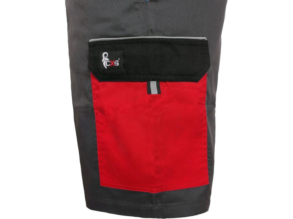 Shorts CXS PHOENIX ZEFYROS: Men’s working shorts made of lightweight material, waist with belt loops and side elastic band, front pockets, side flap pocket, tape/folding measure p…