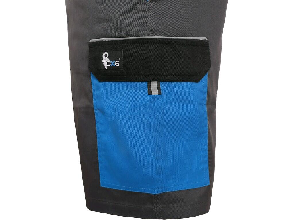 Shorts CXS PHOENIX ZEFYROS: Men’s working shorts made of lightweight material, waist with belt loops and side elastic band, front pockets, side flap pocket, tape/folding measure p…