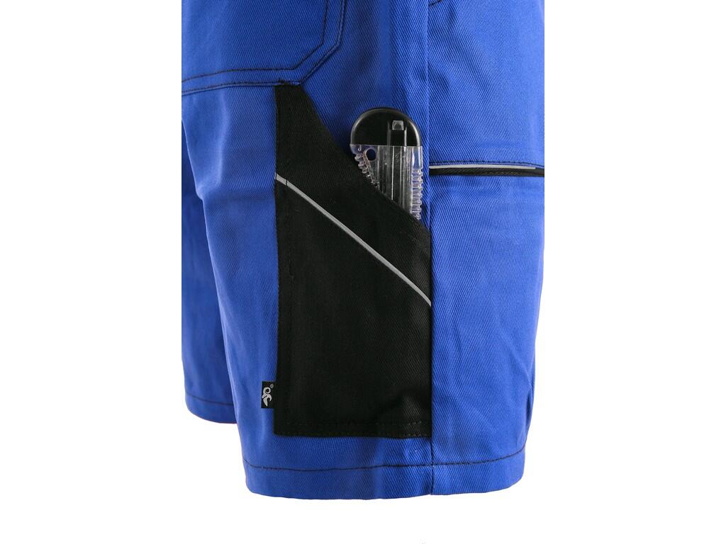 Bibpants CXS LUXY DENIS: Men’s working shorts with bib, chest zipper pocket, waist with buttons and elastic band in the back, front pockets, side pocket for tape / folding measure…