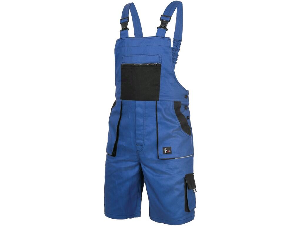 Bibpants CXS LUXY DENIS: Men’s working shorts with bib, chest zipper pocket, waist with buttons and elastic band in the back, front pockets, side pocket for tape / folding measure…