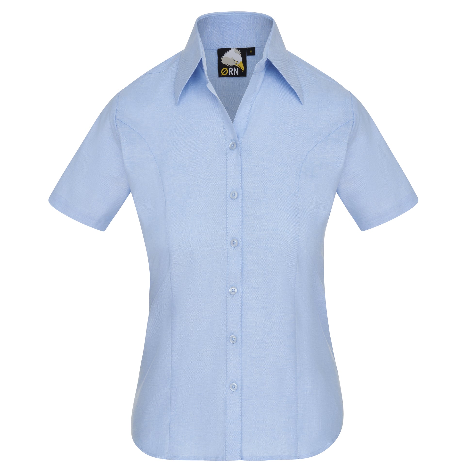 The Classic Ladies Oxford S/S Blouse Sky Front