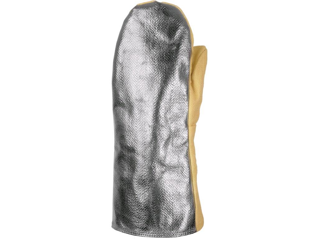 Gloves MEFISTO M DM: Heat resistant muffle triple layer gloves. Back part from aramid cloth and aluminium foil serves as protection from radiant heat and spattering of melt, seams…
