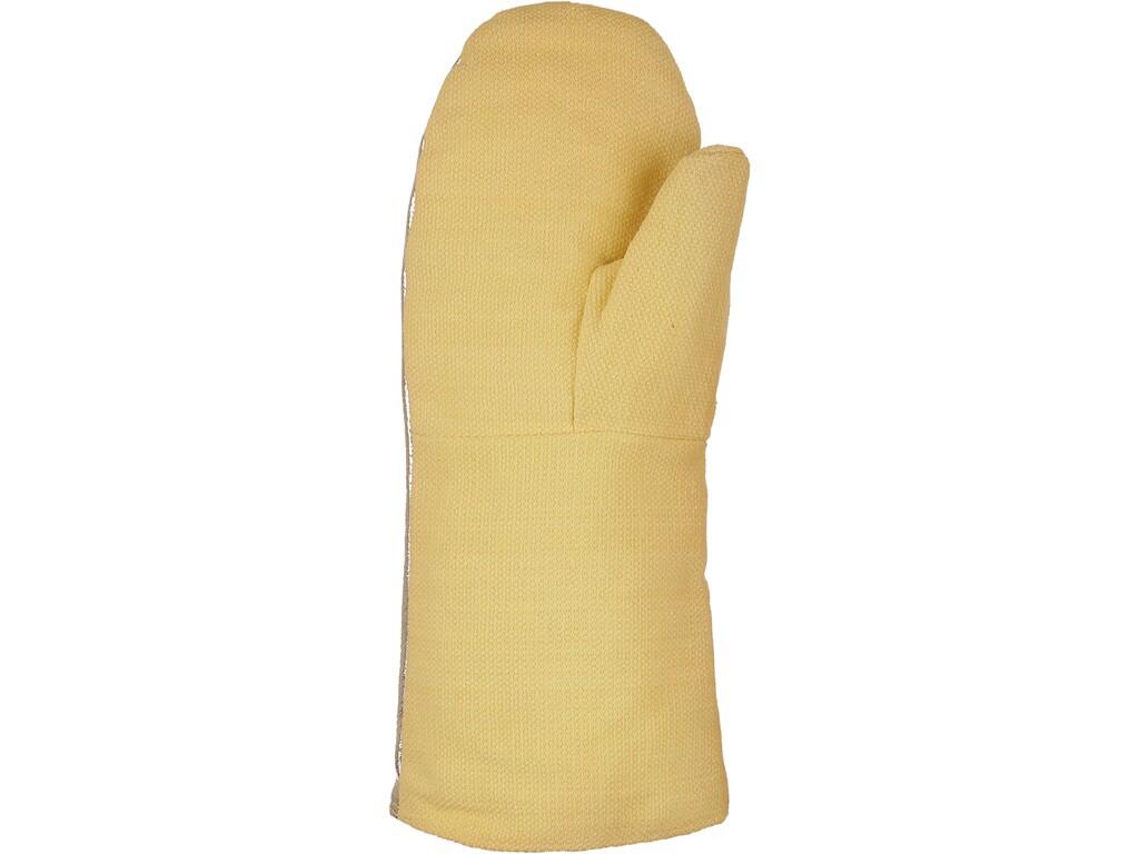 Gloves MEFISTO M DM: Heat resistant muffle triple layer gloves. Back part from aramid cloth and aluminium foil serves as protection from radiant heat and spattering of melt, seams…