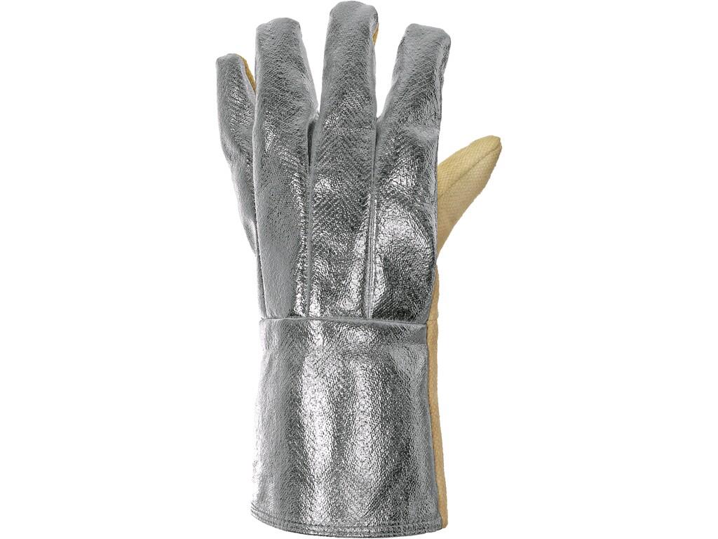 Gloves MEFISTO M5 DM: Heat resistant triple layer gloves. Back part from aramid cloth and aluminium foil serves as protection from radiant heat and spattering of melt, seams on th…