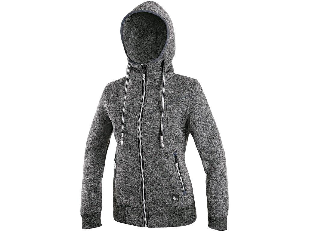 Jacket POMONA: Ladies’ jacket made of knitted fabric, fixed hood, zipper fastening, waist and sleeves to the elastic band, reflective accessories, 2 side pockets.