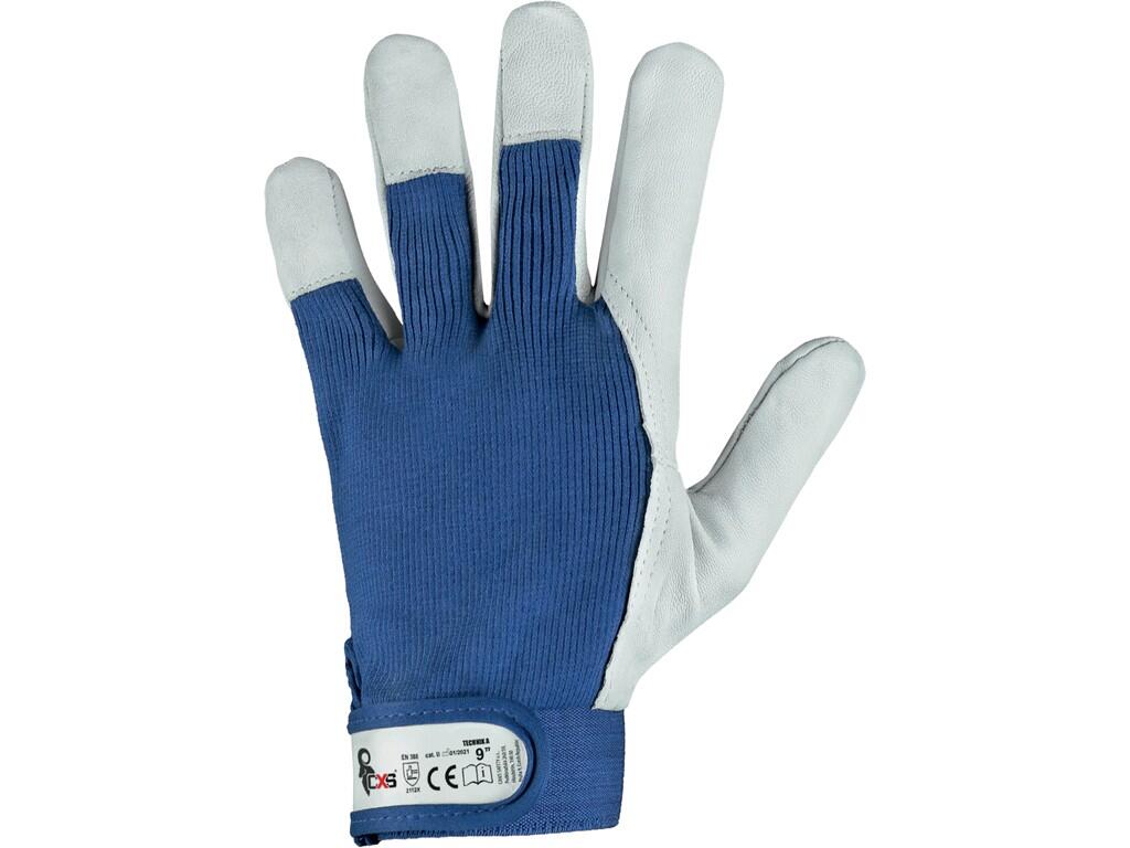 Gloves CXS TECHNIK A: Combined high quality gloves with velcro wrist. Recommended application: logistics, light industry, hobby, car servis, construction, drivers.