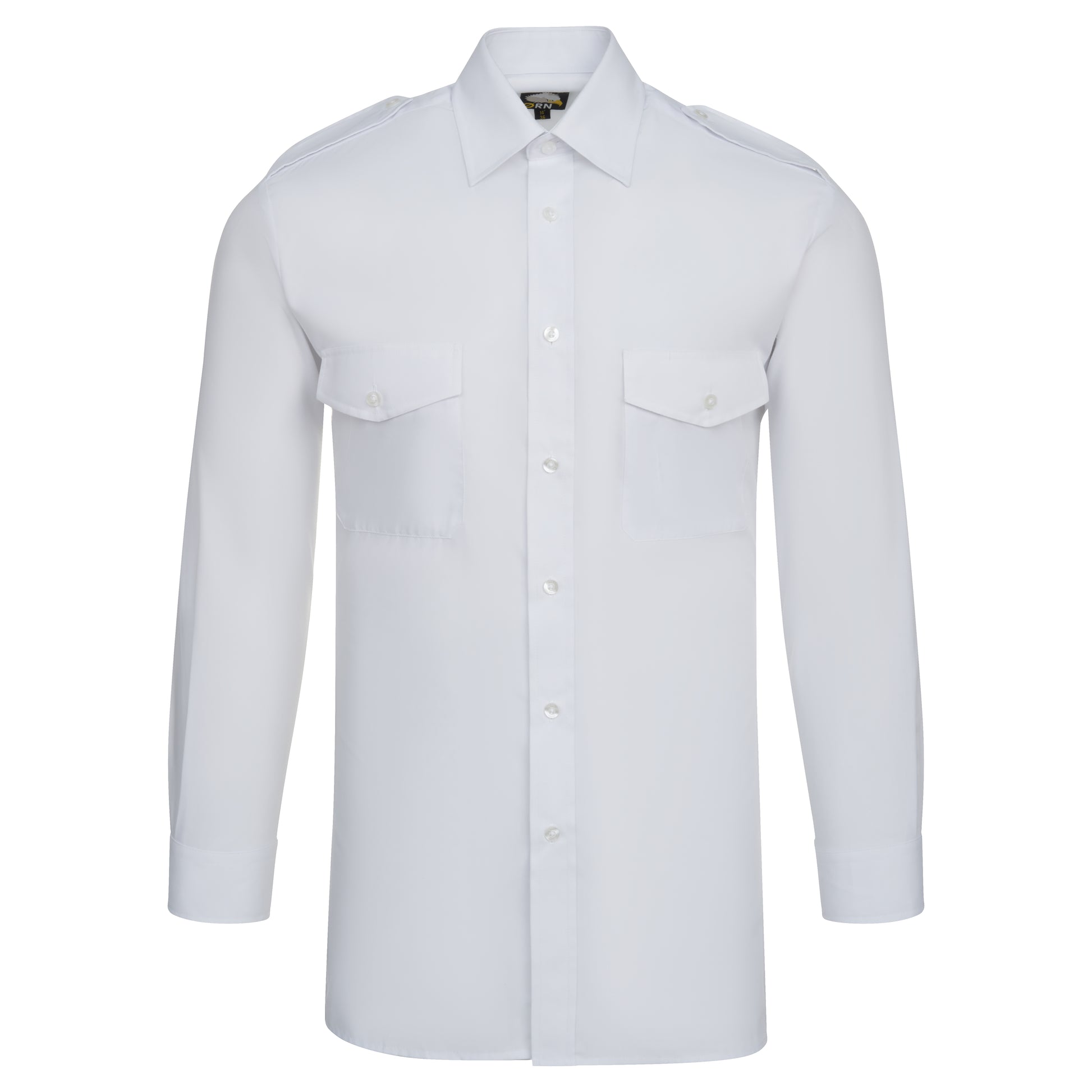 The Essential L/S Pilot Shirt White Front