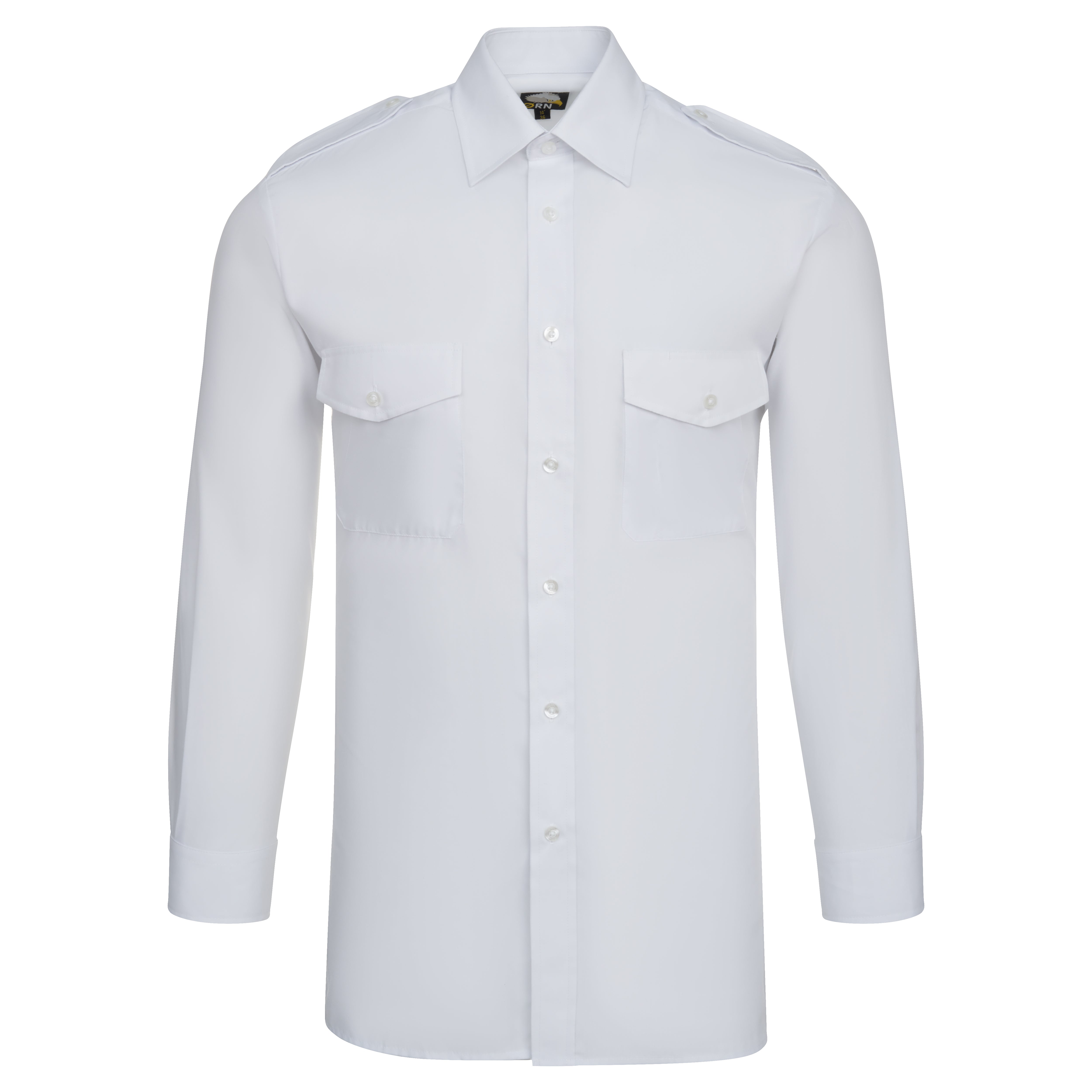 The Essential L/S Pilot Shirt White Front