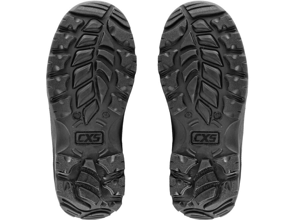 Ankle footwear CXS STONE MARBLE S3: Safety ankle footwear, leather, with steel toe cap and insole. Material: upper made of 1,8 - 1,9 mm hydrophobic grain leather with reflective P…