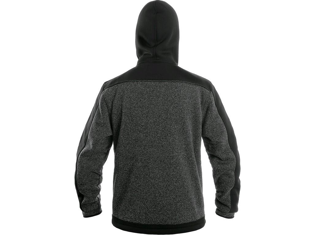 Jacket CXS INDIANAPOLIS: Men’s jacket made of knitted fabric, combination of materials, fixed hood, contrast accessories, tightening at the bottom, sleeves to the elastic band, re…