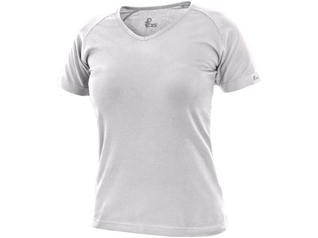 T-shirt CXS ELLA: Ladies’ T-shirt, V-neck, suitable for work and leisure. Short raglan cut sleeve. Cut accentuates the feminine figure. Elastane ensures elasticity and long-term k…