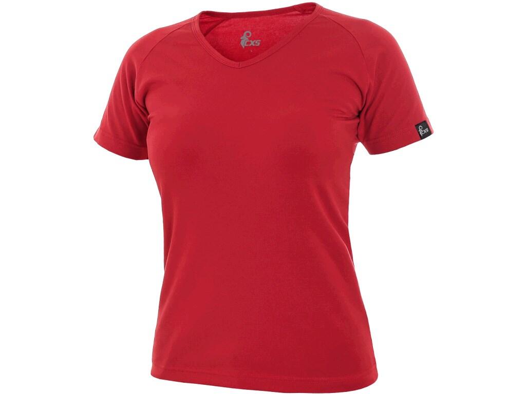 T-shirt CXS ELLA: Ladies’ T-shirt, V-neck, suitable for work and leisure. Short raglan cut sleeve. Cut accentuates the feminine figure. Elastane ensures elasticity and long-term k…